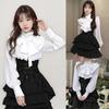 Idol Costume Cosplay Gothic Lolita Lolita Blouse Skirt Sash Belt Gothic Set Mini Length Y2K Stage Costume Photoshoot Halloween Costume Cute Black