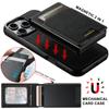 SUTENI H19 For iPhone 16 Pro Magnetic Case Card Holder Kickstand Litchi Texture Leather Back Cover