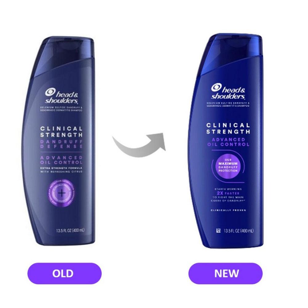 Head & Shoulders Clinical Strength Dandruff Defense Advanced Oil Control Shampoo 400ml 3pcs