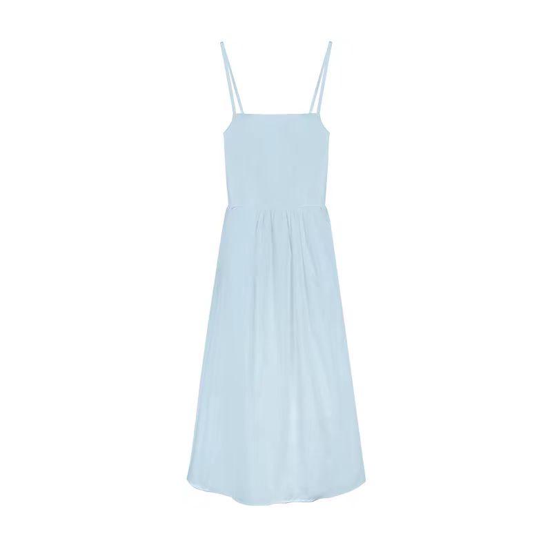 Women's Seaside Summer Backless Bandage Beach Dress with French Slip Design