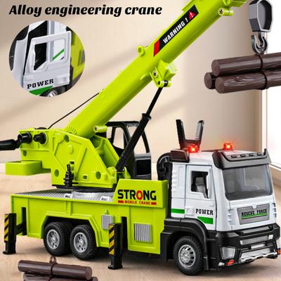 Crane Truck Toy with Movable Joints Sound Light Realistic Toddlers Alloy
