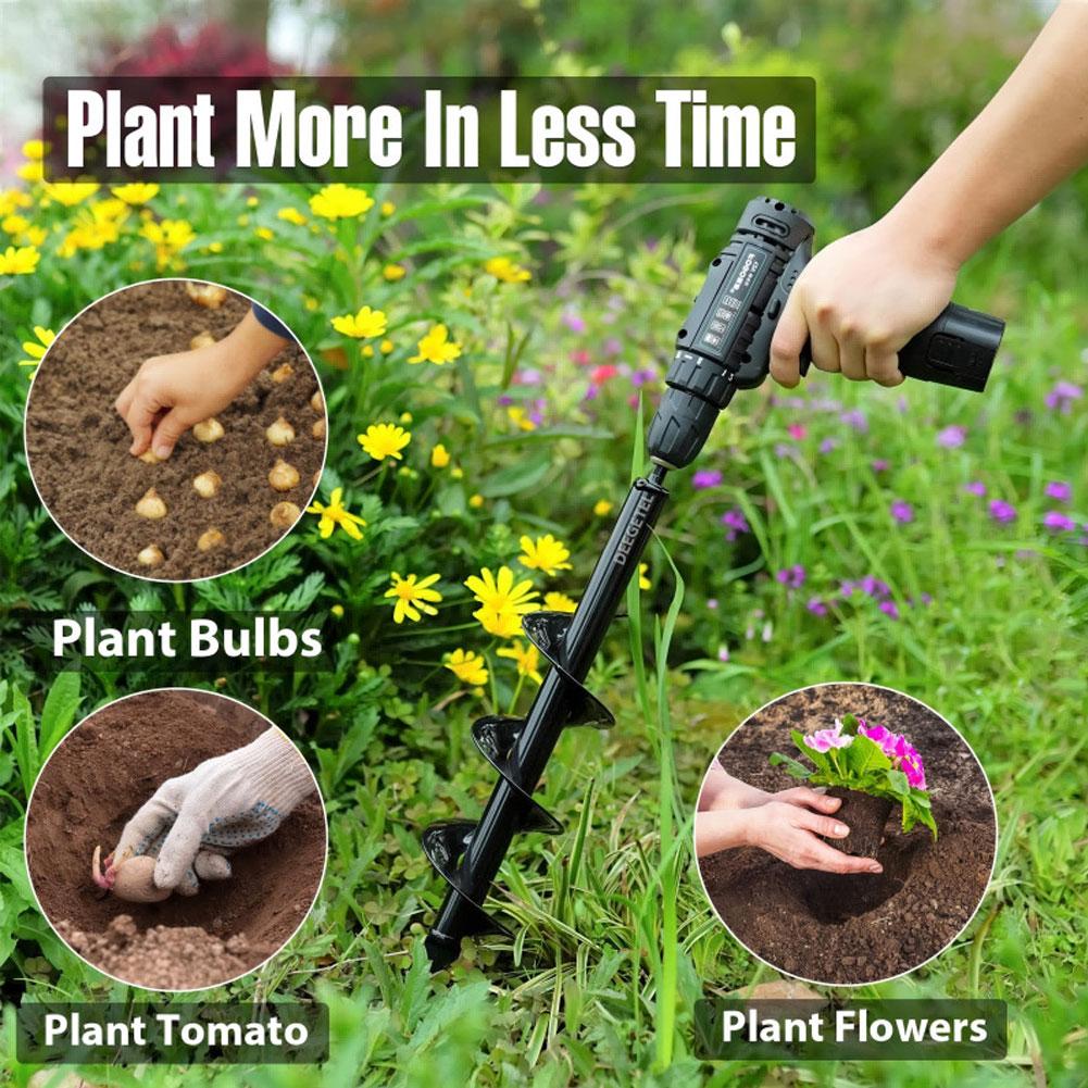 Garden Auger Drill Bit Auger For Drilling Holes & Loosening Soil Flowers Vegetable Fence Post Garden Scarifying Tool Accessory
