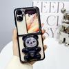Quicksand bracket bear suitable for OPPOFindN2Flip mobile phone case luxury folding cute cartoon electroplating protective case