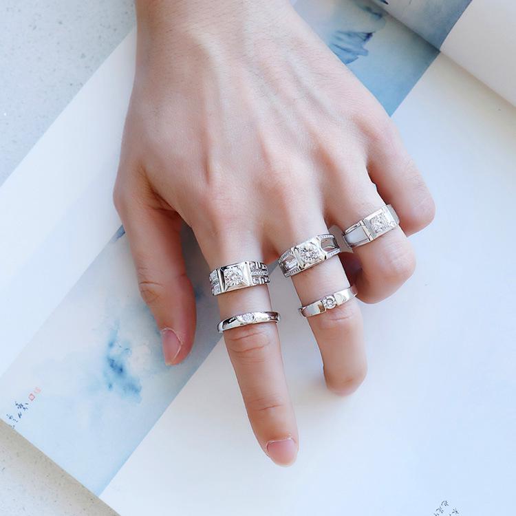 Korean Style 925 Sterling Silver Couple Ring - All-Match Valentine’s Day Gift