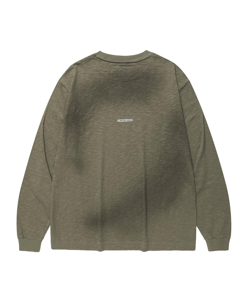 THEVINYLHOUSE Fingerprint Slub Ls Tee Olive