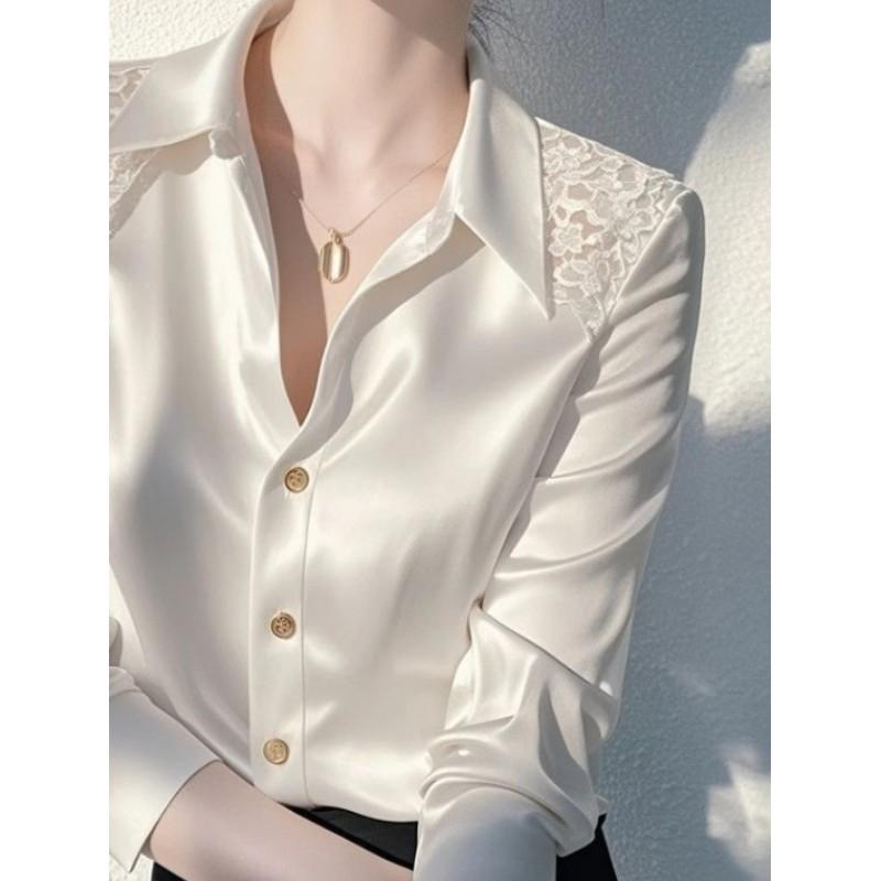Women s Spring/Fall Polished and Youthful Layering Top with Pleated Polo Collar for The Office XS