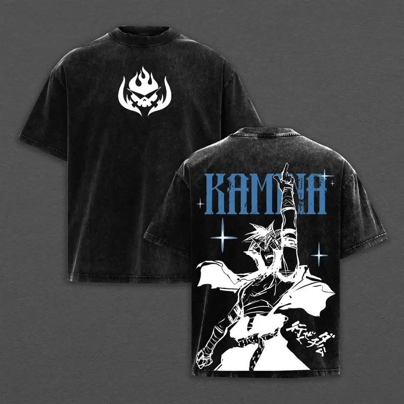 

Hot Anime Tengen Toppa Gurren Lagann Kamina Graphic Tee Men Women Clothing Washed Cotton Tshirt Casual T-shirt Harajuku T Shirt XXL чорний
