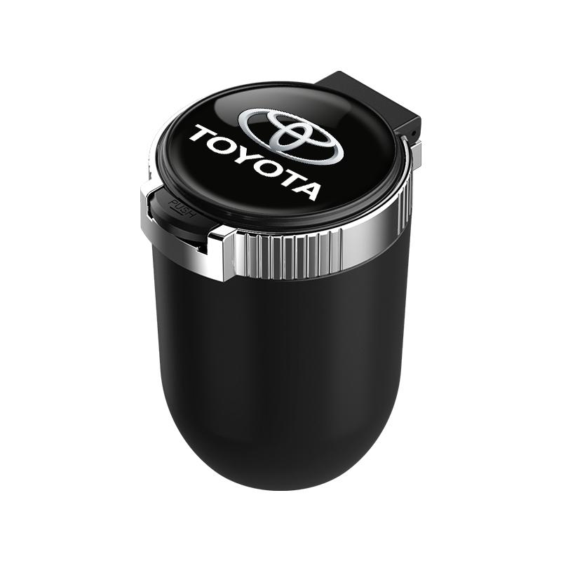 

Car interior sticker Automotive LED ashtray garbage storage cup For Toyota Hilux Crown TRD chr Corolla Camry rav4 Yaris чорний