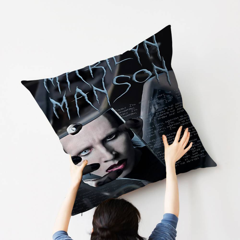 M-Marilyn M-Manson Singer Personalized Picture Text Home Decorative Pillows Household Gifts 45X45Cm