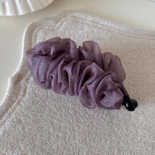 Gentle Floral Pleated Mesh Hairpin Super Fairy  High-end Sense  Fashionable  Western Style  High Ponytail  Banana Clip  Hair Accessories  New Style