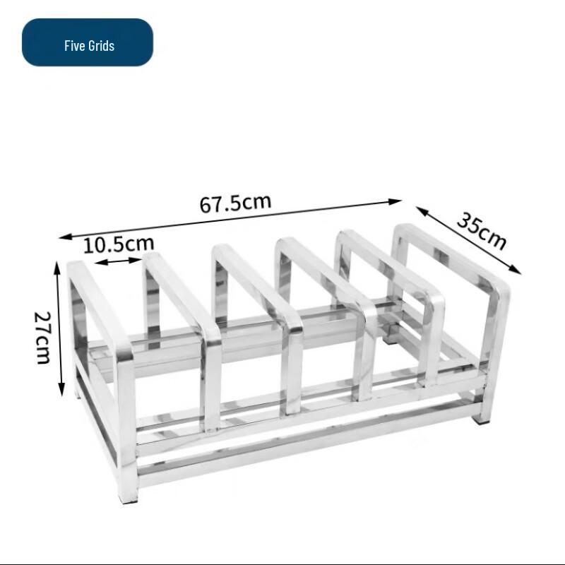 

Stainless Steel Kitchen Cutting Board & Knife Rack with Drain Tray