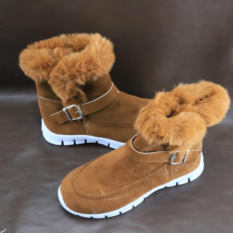 Winter Warm Women Ankle Snow Boots Fur Suede Casual Shoes Flats Short Plush Sneakers 2025 Woman Boots New Fashion Botas Mujer