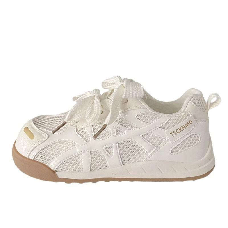 Beige mesh board shoes women's new summer breathable niche white shoes women's shoes