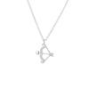 Silver Color Eros Bow and Arrow Zircon Necklaces for Women Cupid Love Arrow Pendant Clavicle Chain  Party Jewelry