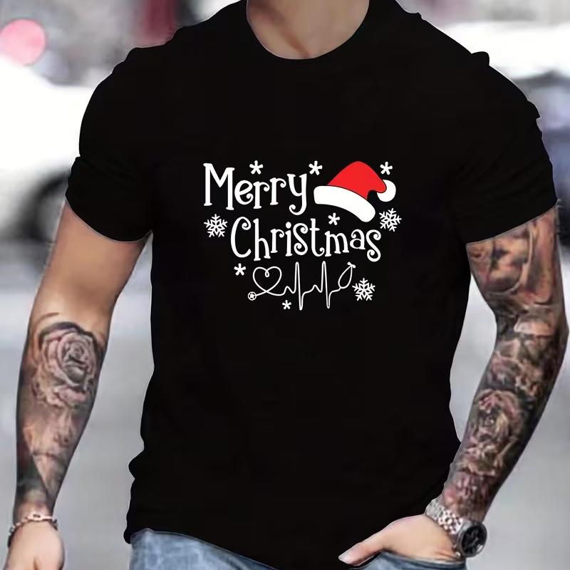 

Nordic Christmas Pattern Men s T-Shirt - Literary Texture Outfit XXL білий