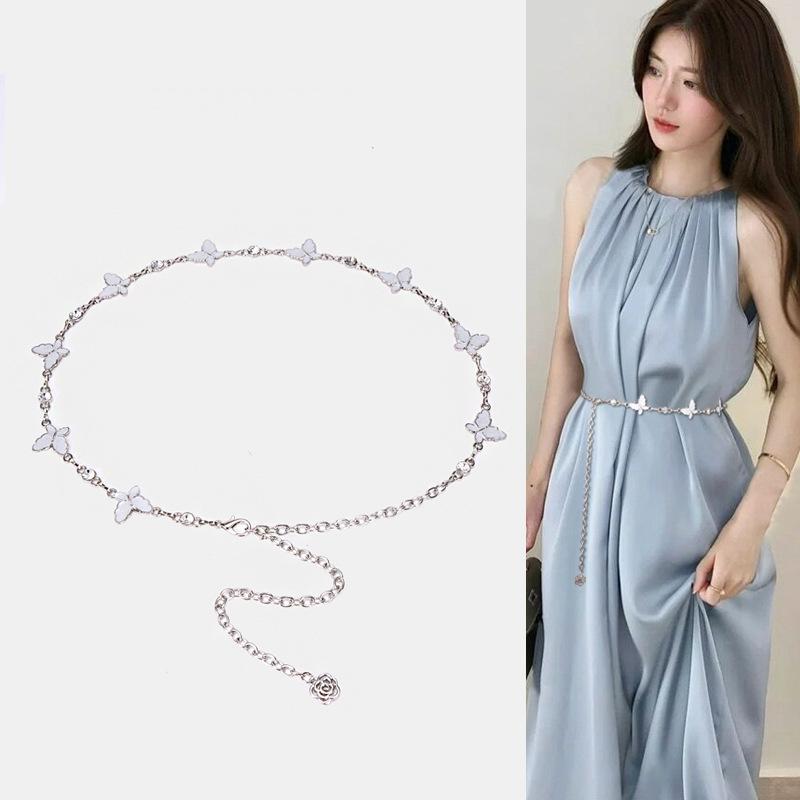 Dripping Butterfly Pendant Waist Chain Sweet Fashion Versatile Necklace Light Luxury Premium Exquisite Temperament Waist Jewelry Women