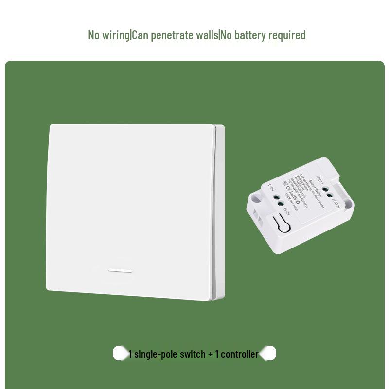 Battery-Free Wireless Switch: Easy Install, Multi-Control, Stick-On Design