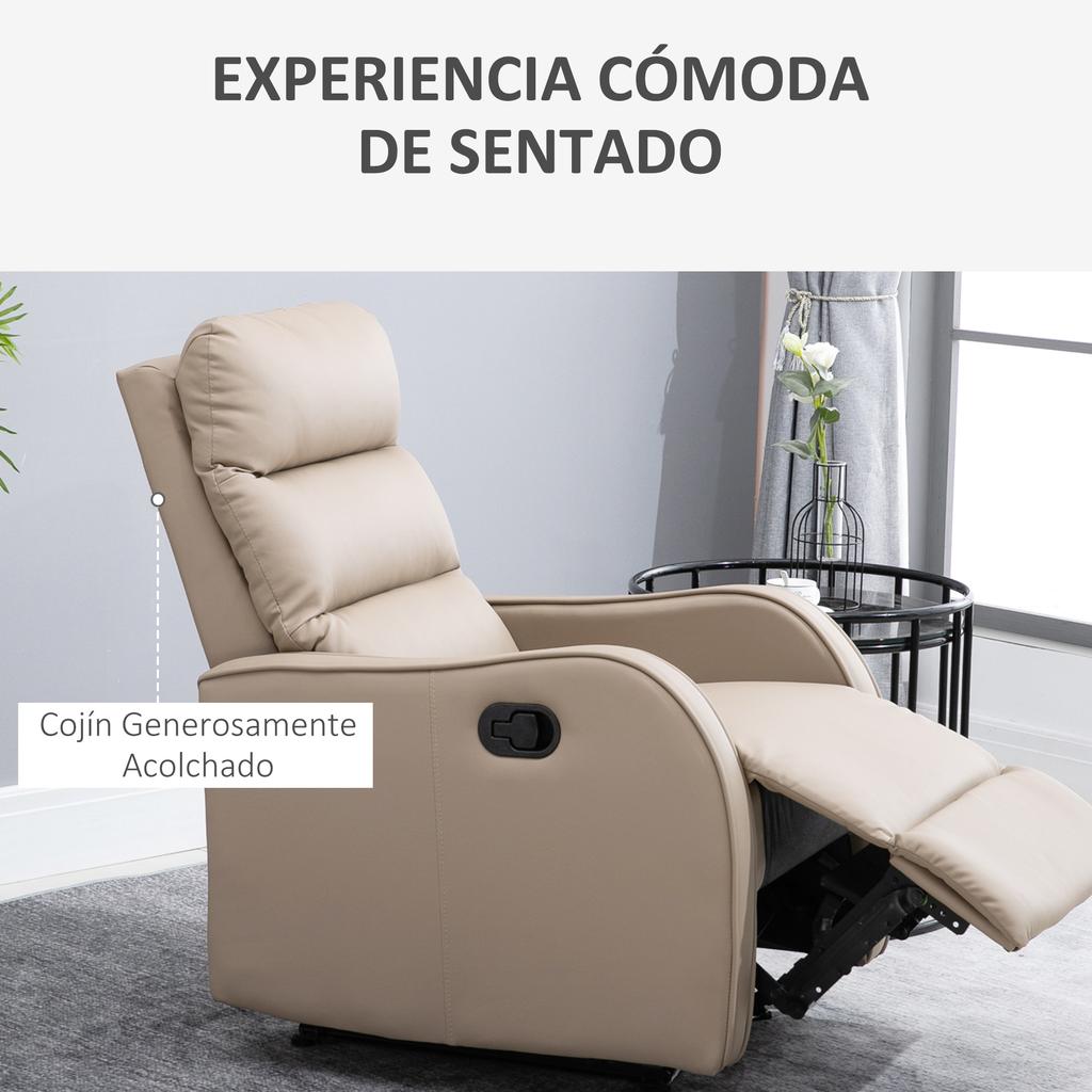 Relax Recliner Armchair Relax Sofa Upholstered In PU with Retractable Footrest for Bedroom Living Room 65x89x100 Cm Brown