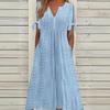 Wish Fashion Casual Loose High Waist Embroidered Solid Color Dress Tide