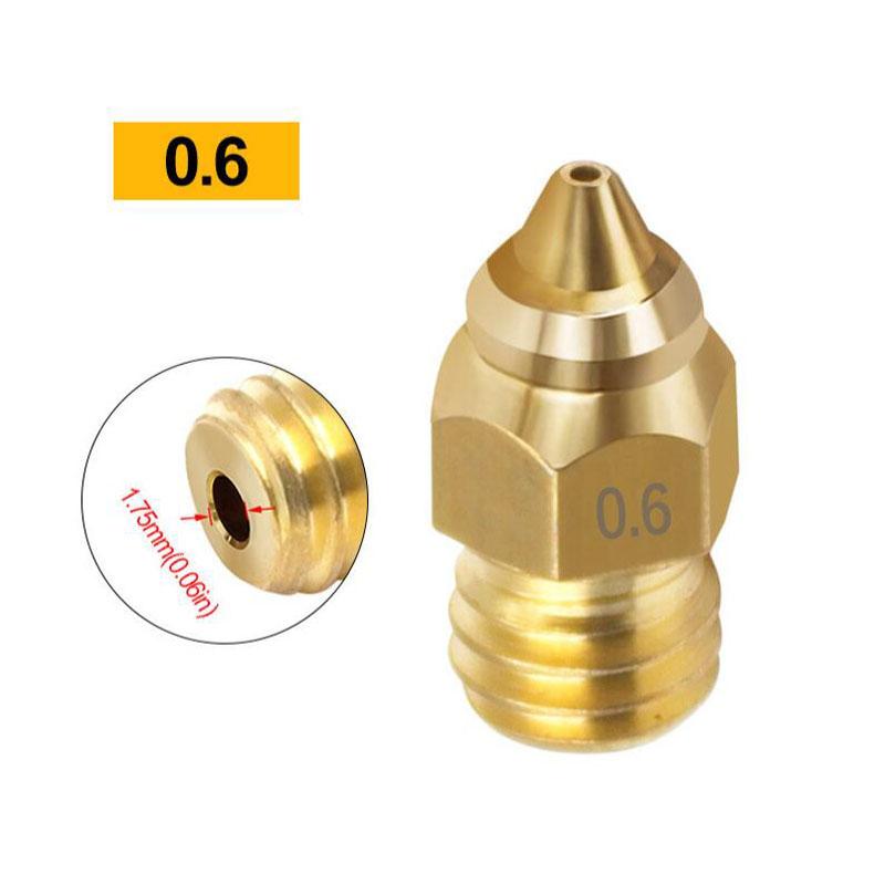 Hotend Extruder Brass Nozzles for CR-6 SE Ender-3 Series Ender-5 Series Printer 0.2/0.4/0.6/0.8/1.0mm
