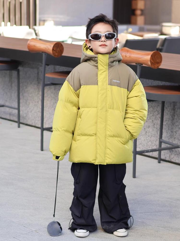 2024 Водонепроницаемая куртка для мальчиков на белом утином пуху - зимнее пальто с высоким наполнителем