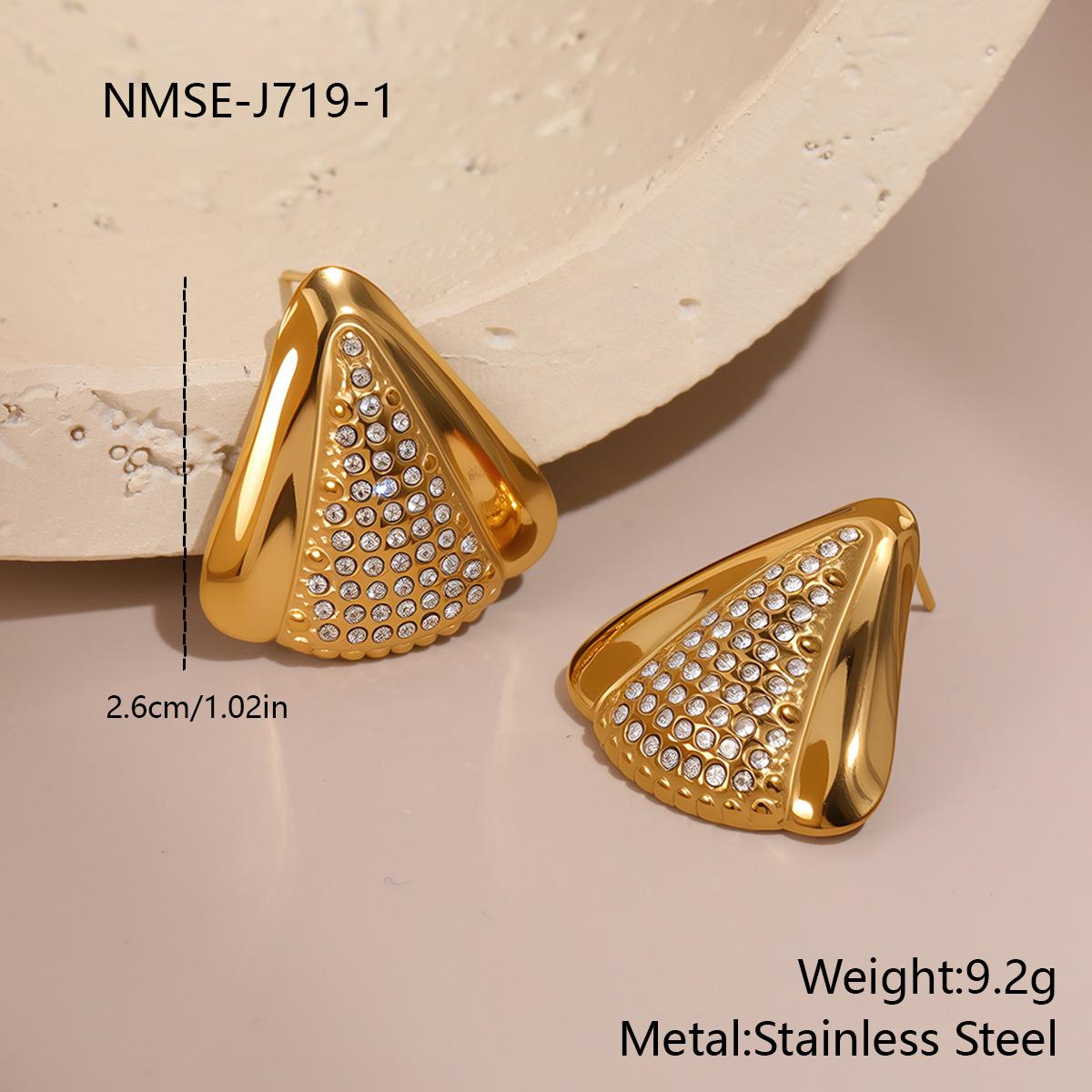 GEMCHIC Women s Geometric Stainless Steel Earrings Set with Cubic Zirconia Studs Fashion Light Luxury Design