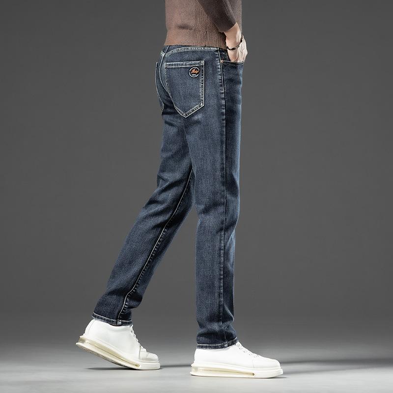 Podzimní Nové Vysoce Kvalitní Prané Antické Bronzové Džíny Pánské Módní Značkové Business Rovné Nohy Ležérní Dlouhé Kalhoty