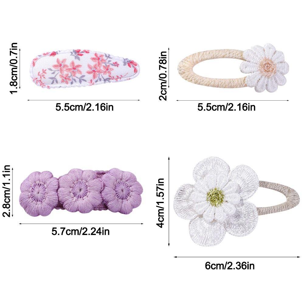 5Pcs/Set Cute BB Clips Set Sweet Floral Barrettes Fashion Daisy Hairpins Women Girls