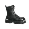 Men Motorcycle Black Thick Sole Height Increase High Boots Street Style Cool Elevator Punk Boots Large Size