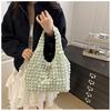 Wrinkle Design Nylon Bucket Bag Open Top Shoulder Crossbody Purse for Women
