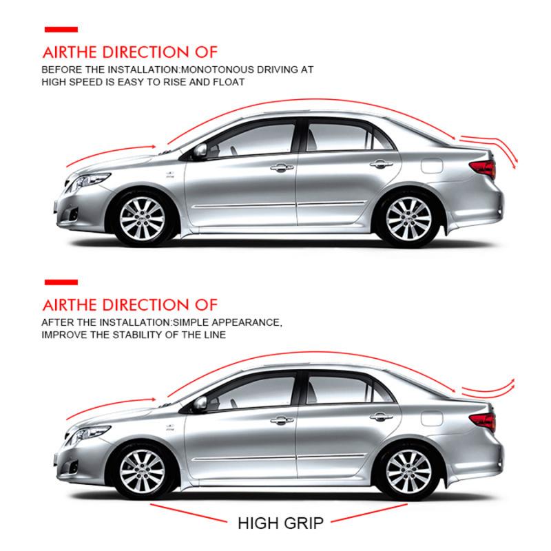 39" Glossy Black Pu Car Rear Roof Lip Trunk Spoiler Wing Lid Tail Sticker Trim