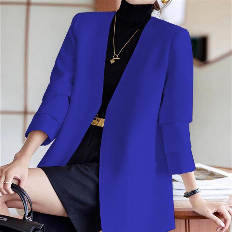 

Изящный и стильный пиджак фиолетового цвета для женщин в повседневном стиле на весну и осень XXXL