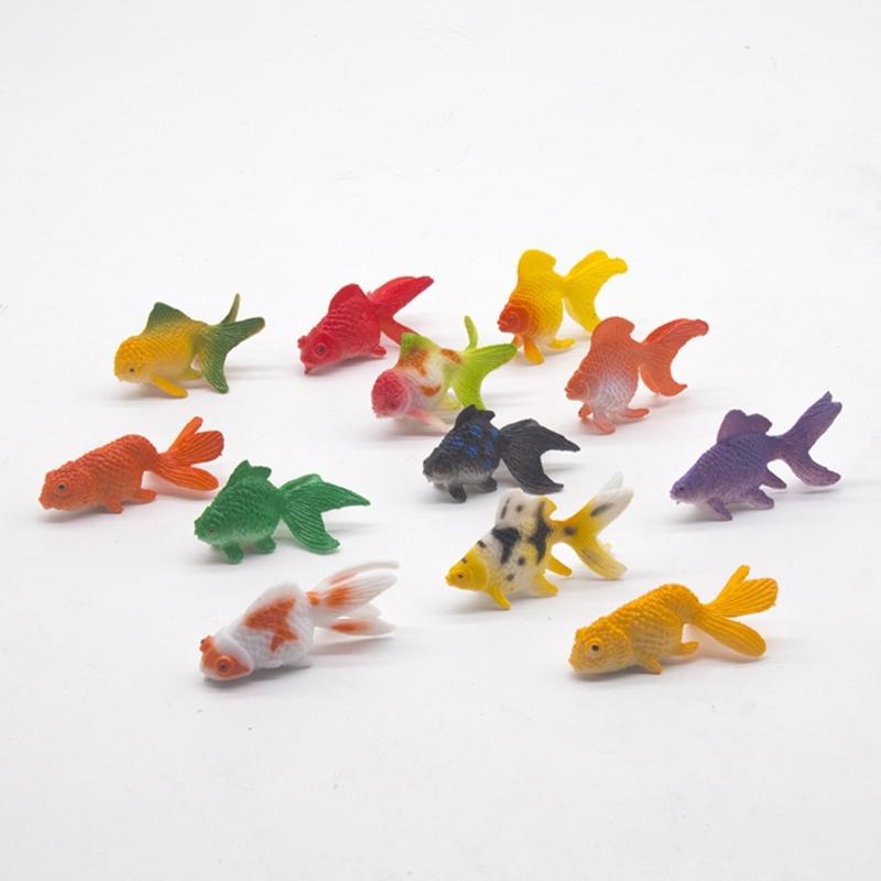 12pieces Plastic Goldfish Aquariums Ornaments DIY Mini Artificial Hand Painted Adult Collection Model Fish Tank Toy