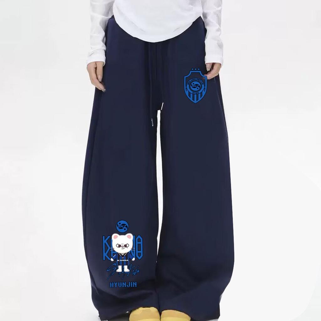 Pantalon de survêtement large unisexe, imprimé Stray Kids, cordon de serrage, pantalon de sport décontracté polyvalent