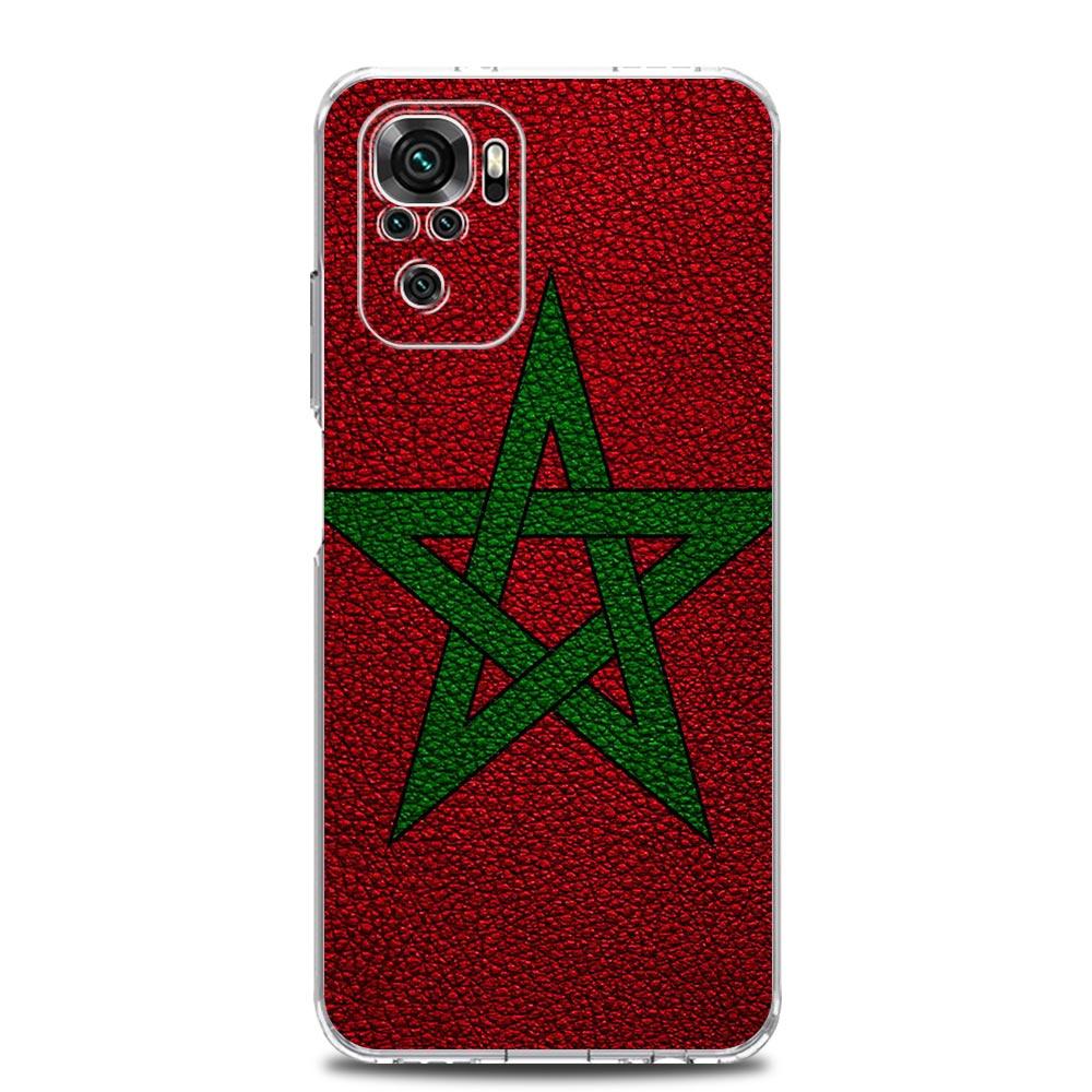 Ny Square Clear, myk telefonveske til Xiaomi Redmi Note 12 11 9S 9 8 10 Pro+ 7 8T 9C 9A 8A K40 spilldeksel Marokko flaggfotball