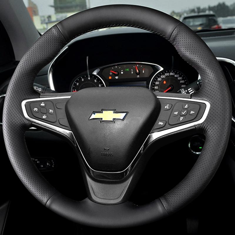 

Оплетка рулевого колеса автомобиля на заказ, мягкий чехол, 100% подходит для Chevrolet Malibu XL 2015-Equinox 2017-Opel Ampera-E