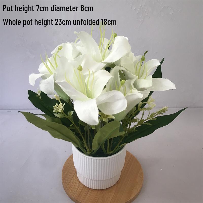 Small Silk Carnation Decorative Flower In Pot for Living Room, Coffee Table, or Dining Table Arrangement