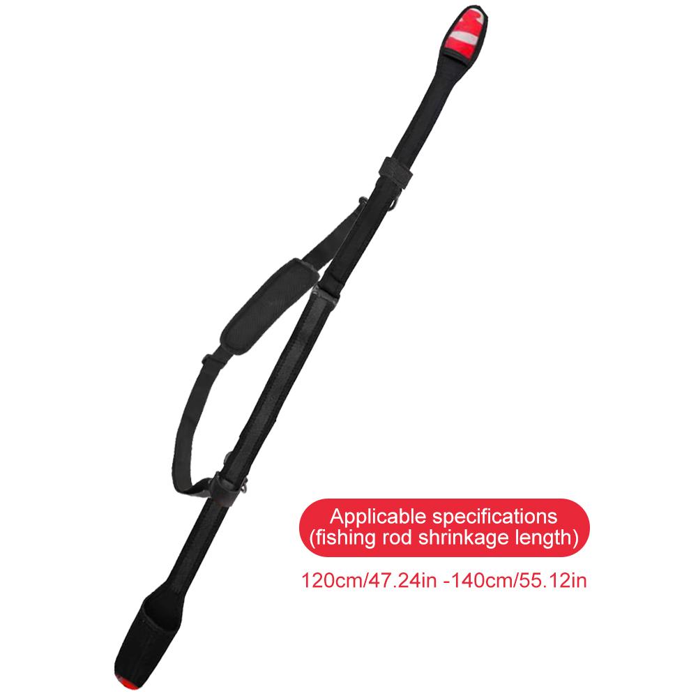 Portable Fishing Rod Carry Strap Adjustable Fishing Rod Storage Bag Wear-resistant Fastener Tie Fishing Accessories