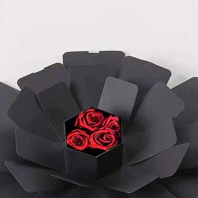 1 DIY Black Explosion Box, Photo Album Scrapbook Handmade Folding Album Memory Box Birthday VALENTINE'S Day Proposal Anniversary