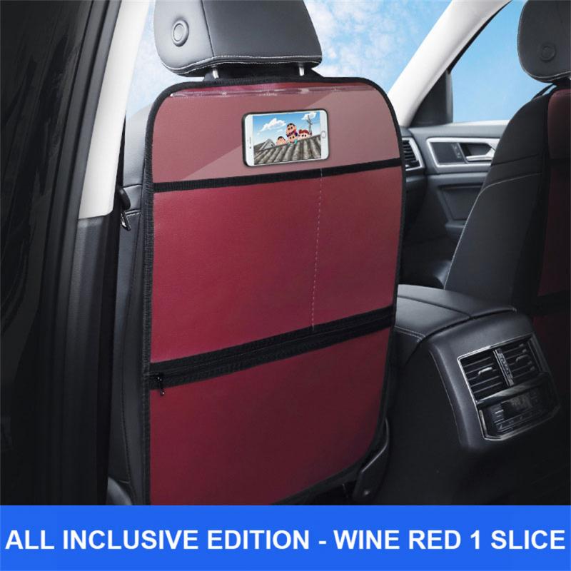 PU Leather Car Anti-kick Mat Car Seat Back Protector Cover Car Rear Seat Organizer with Storage Storage Bag Interior Accessories