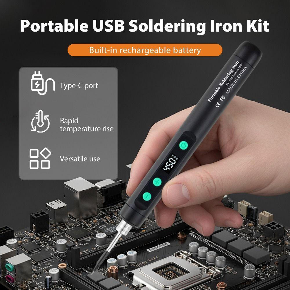 Speed Heating Electric Iron Solder Adjustable Temperature Welding Tool Kit Pen Electronics Repair
