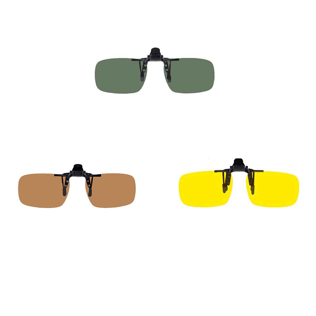 Men Women Daytime Night Clip-on Polarized Lens Eyeglasses Short-sight UV Protection Filp up Clip Eyewear