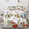 Flower Bird King Queen Duvet Cover Colorful Tropical Floral Bedding Set For Women Watercolor Plant 23Pcs Polyester Quilt Cover