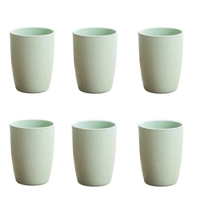 12Pcs Wheat Straw Cup Plastic Mouthwash Water Cup Brushing Cup Potable Drinking Travel Cup For Kids Adults