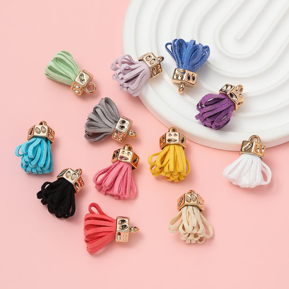 10pcs DIY Jewelry Leather Velvet Small Fringed Earrings Hair Accessories