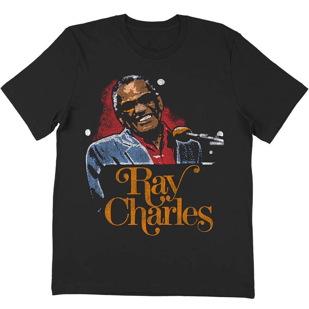 Винтажная футболка Ray Charles Million Dollar Smile для мужчин Хлопковая черная футболка SE054 Унисекс футболка L