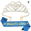 2025 Elegant Graduation Crown And Shoulder Strap Set Graduate Ribbon Etiquette Belts Decoration For Parties And Celebrations