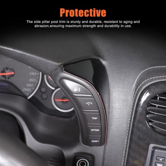 Glossy Piano Black trument Side Trim Strips Sticker For Corvette C6 2005-2013