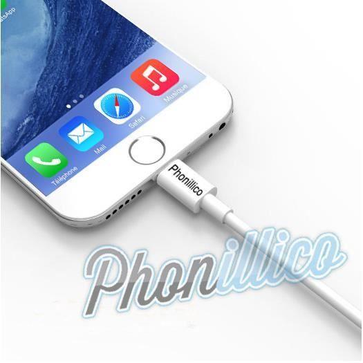 Lot of 2 White USB Charger Cables Compatible with Apple iPhone SE - Phonillico®