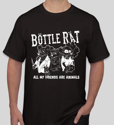 Butelka Szczur Wszyscy moi przyjaciele to zwierzęta Zespół muzyczny punk rock T-shirt koszulka